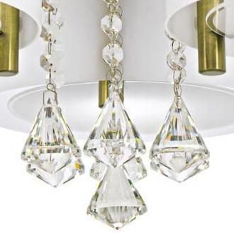 Mdeco Abażurowa Glamour Oprawa Z Kryształkami Biała Mosiądz (DRS8006321QG) - zdjęcie 2 Mdeco Abażurowa Glamour Oprawa Z Kryształkami Biała Mosiądz (DRS8006321QG)