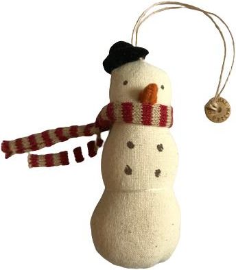 Maileg Czarny Kapelusz Bałwanek Bawełniana Dekoracja Bożonarodzeniowa Snowman Ornament 14950
