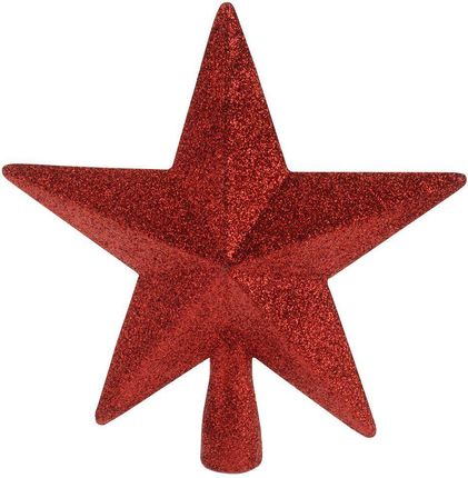 Home Styling Collection Czubek Szpic Ozdobny Na Choinkę Gwiazda Czerwona Brokatowa Święta Boże Narodzenie 19 Cm 10730