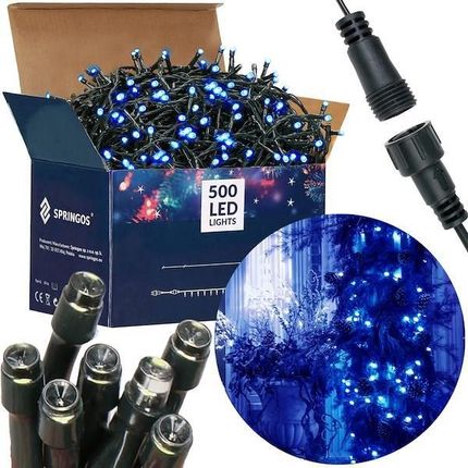 Springos Lampki Choinkowe 500 Led Niebieski 30M Oświetlenie Świąteczne Ip44 31743