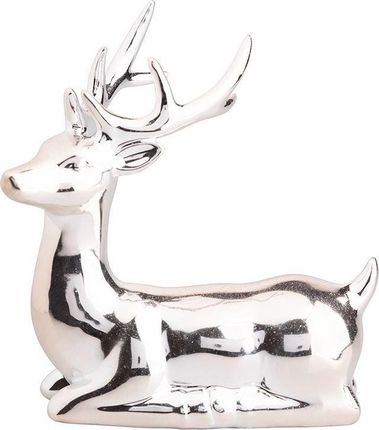 Lumarko Figurka Porcelanowa Renifer 10X5X11 Cm Srebrny