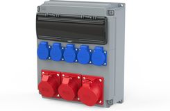 Zdjęcie Pce Rozdzielnica Budowlana Z Okienkiem 2X16A 5P + 1X32A 5P + 5X2P+Z 230V + Moduły 1X14 N+Pe Ip54  909110001W  - Międzyrzecz