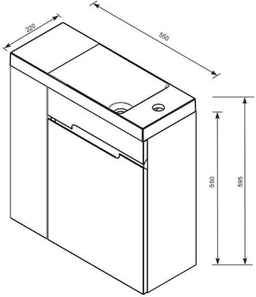 Oristo Zestaw Szafka Z Umywalką 55 Silver 100301834 - zdjęcie 3