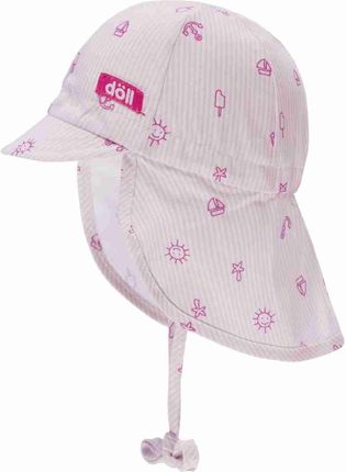 Czapka z daszkiem dziewczęca, wiązana, różowa, Döll  DOLL