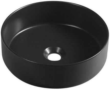INFINITY ROUND umywalka ceramiczna nablatowa, Ø36x 12 cm, czarny mat 10NF65036B