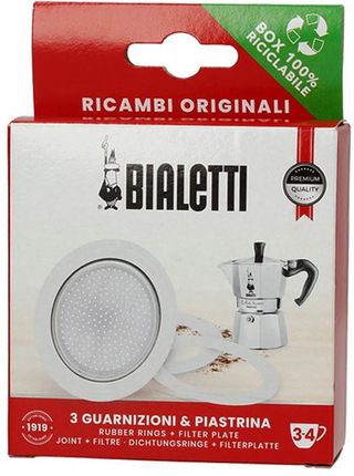 Bialetti uszczelki (3 szt. + sitko ) do kawiarek aluminiowych BOX Bialetti 3-4tz