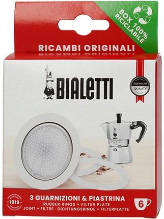 Bialetti uszczelki (3 szt. + sitko ) do kawiarek aluminiowych BOX Bialetti 6tz