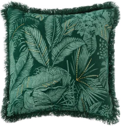 Poszewka na poduszkę, Jungle zielona z frędzlami, 40 x 40 cm - Atmosfera