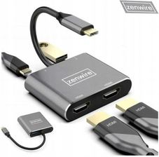 ADAPTER HUB Przejściówka USB-C 4W1 2x HDMI 4K USB