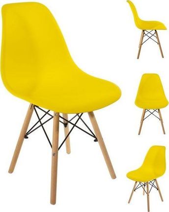 Mufart Zestaw 4 krzeseł żółtych do salonu, gabinetu lub jadalni TOLV
