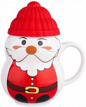 Kubek świąteczny Mikołaj z sylikonową czapką 300ml