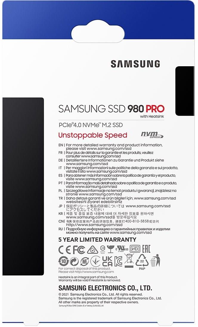 Dysk SSD Samsung 980 PRO Heatsink 2TB (MZ-V8P2T0CW) - Opinie