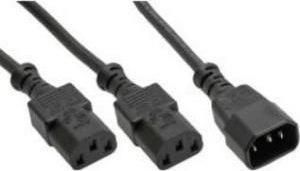 Inline Kabel zasilający Power koniczynka Typ F 1x IEC-C14 do 2x IEC-C13 1m (16657J)