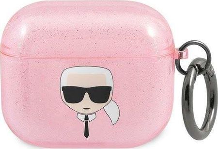 Karl Lagerfeld Etui Kla3Ukhgp Apple Airpods 3 Cover Różowy/Pink Glitter Karl`S Head
