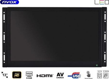 NVOX MONITOR DOTYKOWY IPS OPEN FRAME LED 13CALI FULL HD VGA HDMI USB AV 12V 230V