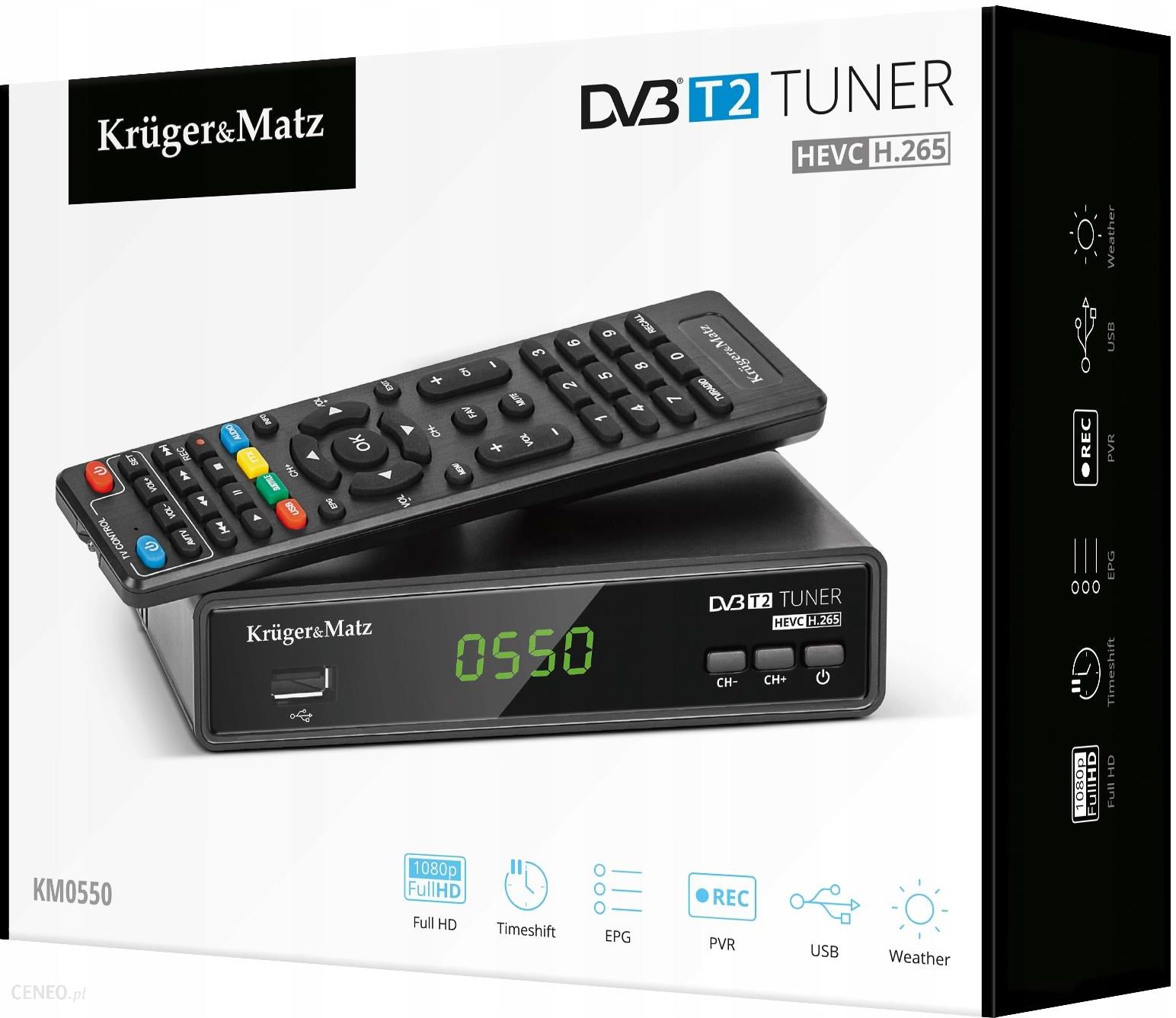 KRUGER & MATZ DEKODER DVB-T2 H.265 HEVC KM0550B