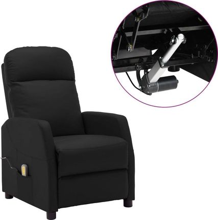 vidaXL Elektryczny Fotel Rozkładany Masujący Czarny Sztuczna Skóra 8723460
