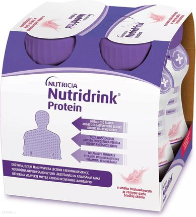 Nutridrink Protein preparat odżywczy smak truskawkowy 12x125ml