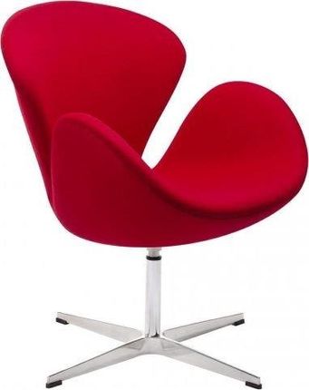 King Home Fotel Swan Wool Premium Czerwony Wełna Podstawa Stal 6878322