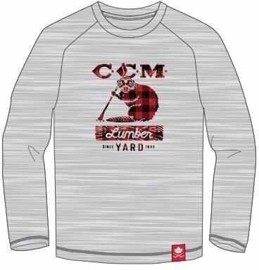 Ccm Holiday Mascott Lumber Shirt Long Sleeve Tee Grey Sr