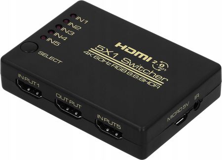 PAWONIK SWITCH 5X HDMI PRZEŁĄCZNIK ROZDZIELACZ ULTRA HD 4K