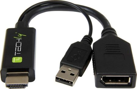 TECHLY ADAPTER AV HDMI Z ZASILANIEM USB NA DISPLAYPORT 4K*60HZ