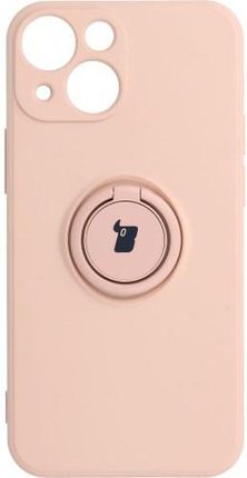 Bizon Etui Case Silicone Ring Iphone 13 Mini Jasnoróżowe (5903896188751)