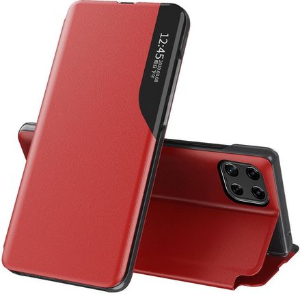 Hurtel Eco Leather View Case elegancki futerał etui z klapką i funkcją podstawki Samsung Galaxy A22 4G czerwony