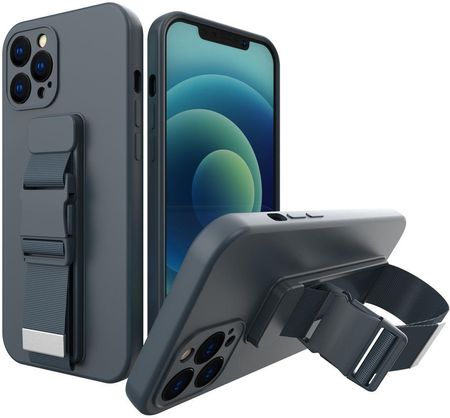 Hurtel Rope case żelowe etui ze smyczą łańcuszkiem torebka smycz iPhone 11 Pro Max granatowy