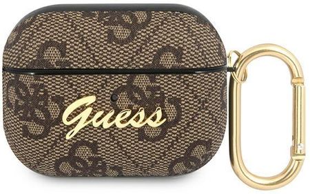 GUESS GUAP4GSMW AIRPODS PRO COVER BRĄZOWY/BROWN 4G SCRIPT METAL COLLECTION