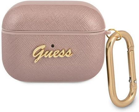 Guess Guapsasmp Airpods Pro Cover Różowy/Pink Saffiano Script Metal Collection