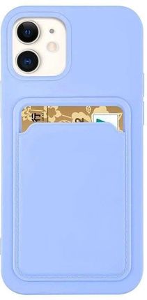 Hurtel Card Case silikonowe etui portfel z kieszonką na kartę dokumenty do Samsung Galaxy A42 5G fioletowy