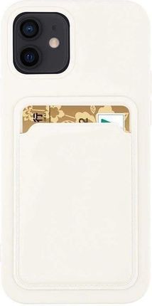 Hurtel Card Case silikonowe etui portfel z kieszonką na kartę dokumenty do Samsung Galaxy S21+ 5G (S21 Plus 5G) biały