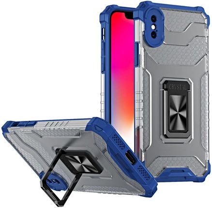 Hurtel Crystal Ring Case pancerne hybrydowe etui pokrowiec + magnetyczny uchwyt iPhone XS Max niebieski