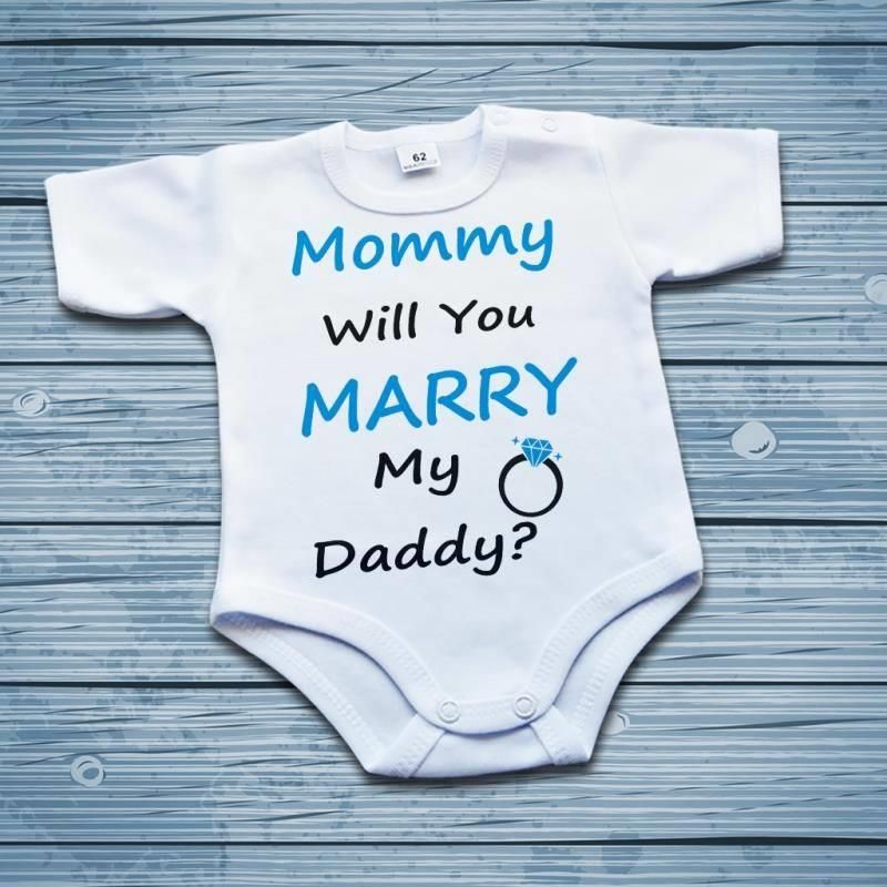 Hundehalstuch 'Mommy Will You Marry Daddy' – Aus Weicher Baumwolle, 66 X 31 Cm, Weiß, Für Hochzeitsfotos & Verlobungsgeschenke