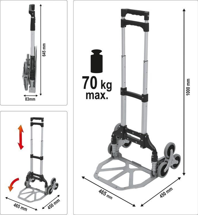 Vorel Schodowy Wózek Magazynowy 70Kg - zdjęcie 2 Vorel Schodowy Wózek Magazynowy 70Kg