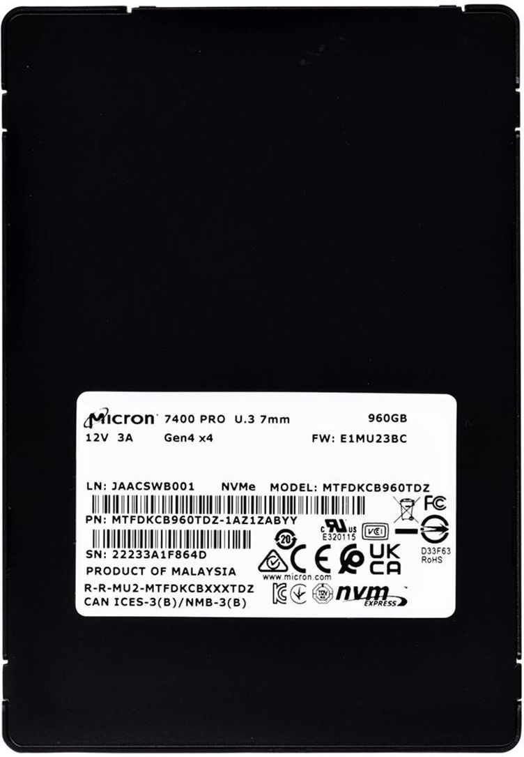 Dysk SSD Micron 7400 PRO 960GB U.3 NVMe (MTFDKCB960TDZ1AZ1ZABYY