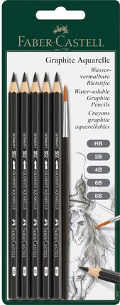 Faber Castell Ołówek Akwarelowy 5 Sztuk+Pędzelek