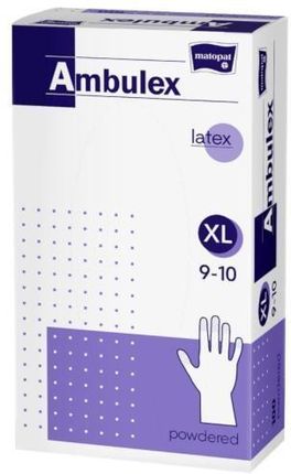 Matopat rękawice lateksowe pudrowane Ambulex XL 100szt.
