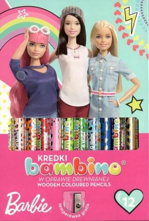 Bambino Kredki Drewniane Barbie 12 Sztuk