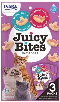 Inaba Cat Juicy Bites O smaku krewetek i owoców morza 3x11,3g