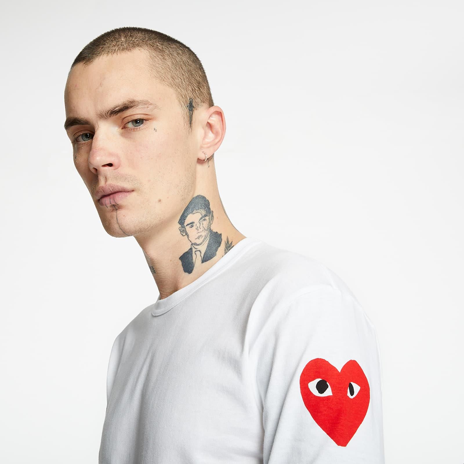 Comme des Garcons PLAY Long Sleeve Tee White - Ceny i opinie