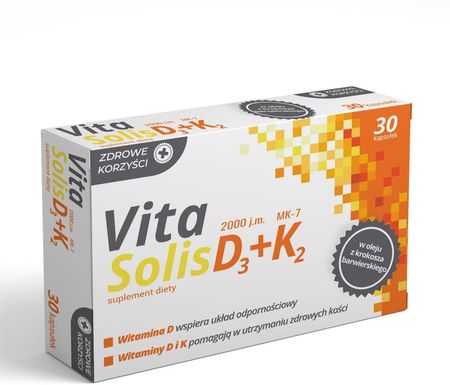 Zdrowe Korzyści - VitaSolis witamina D3+K2, 30 kaps