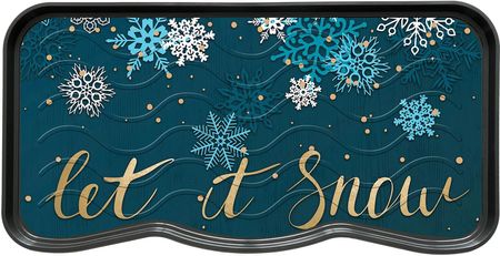 Multyhome  Ociekacz Na Buty Drukowany Let It Snow Niebieski Granatowy 38x75cm