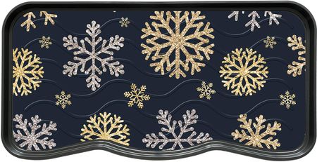 Multyhome  Ociekacz Na Buty Drukowany Sparkle Snowflakes Wielokolorowy 38x75cm