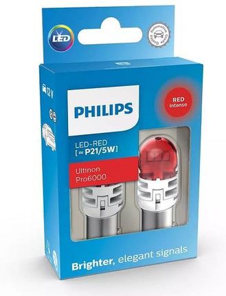 Philips Żarówka Led P21 5W Ultinon Pro6000 Stop Czerwona 2Szt 11499Ru6012Vphi