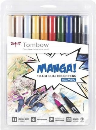 Tombow Flamastry Dwustronne Manga Shonen 10Szt.