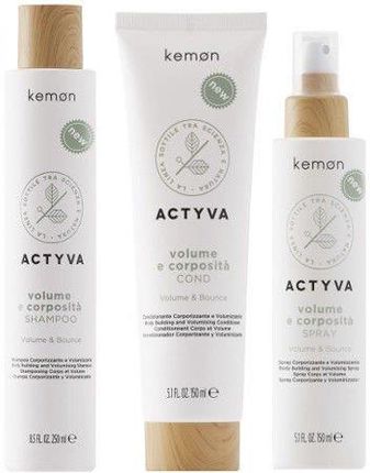 Kemon ZESTAW ACTYVA VOLUME E: szampon + odżywka spray zwiększający objętość