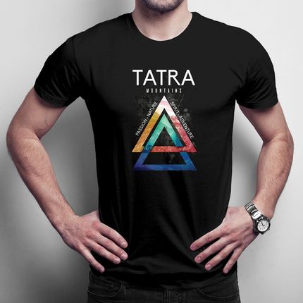 Tatra mountains - passion, nature, spirit, adventure - męska koszulka na prezent