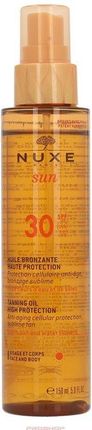 Nuxe Sun Tanning Oil High Protection Spf 30 Olejek do Opalania 150ml
